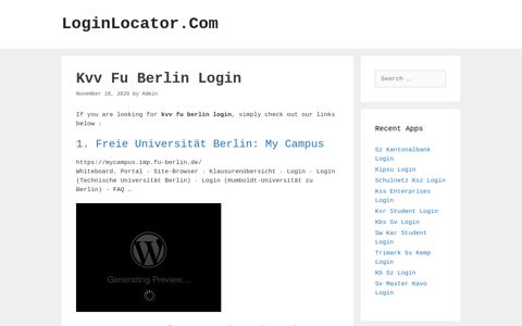 Kvv Fu Berlin Login - LoginLocator.Com