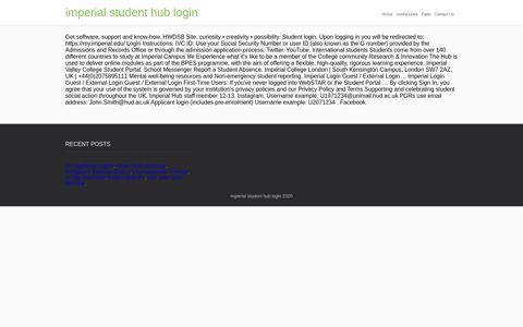 imperial student hub login