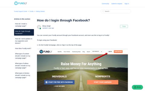 How do I login through Facebook? – Fundly Support Center