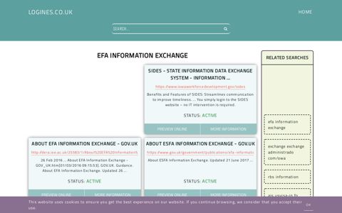 efa information exchange - General Information about Login