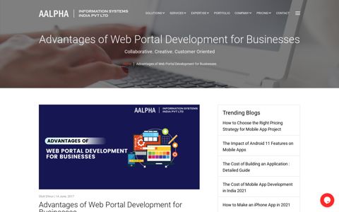 Advantages of Web Portal Development for Businesses - Aalpha
