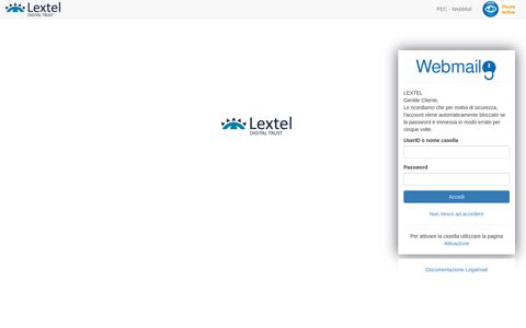 Accedi | PEC Legalmail | InfoCert - Lextel