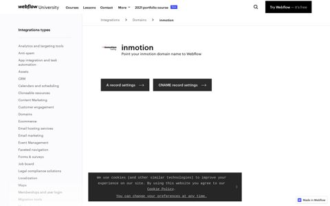 inmotion Integration | Webflow University