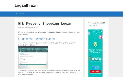 gfk mystery shopping login - LoginBrain