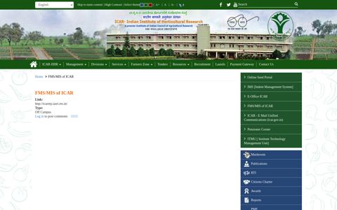 FMS/MIS of ICAR | ICAR-Indian Institute of Horticultural ...