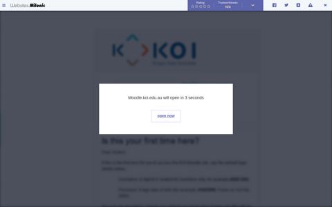 KOI E-Learning Portal: Log in to the site - Milonic