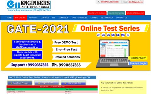 Best Online Test Series for GATE Chemical