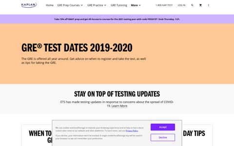 GRE Test Dates & Registration 2019 - 2020 | Kaplan Test Prep