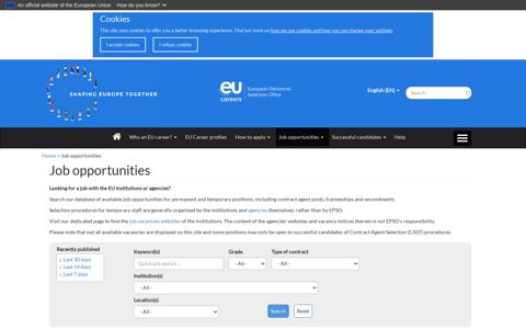 Job opportunities - Epso - Europa EU