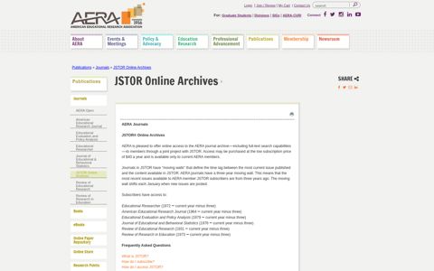 JSTOR Online Archives