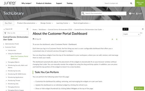 About the Customer Portal Dashboard - TechLibrary - Juniper ...