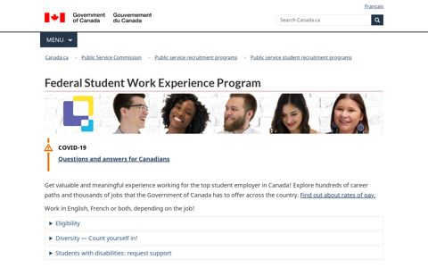 Federal Student Work Experience Program - Canada.ca