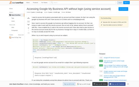 Accessing Google My Business API without login (using ...