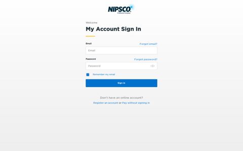 Welcome My Account Sign In - Nipsco
