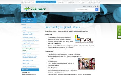 Fraser Valley Regional Library - City of Chilliwack