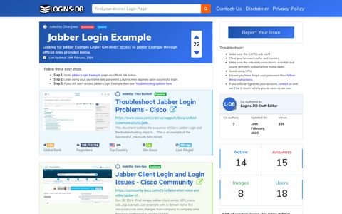 Jabber Login Example - Logins-DB