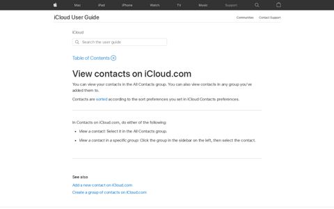 View contacts on iCloud.com - Apple Support