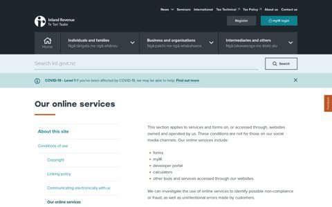 Our online services - Ird