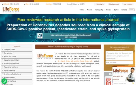 Company profile - About Life Force Homeopathy