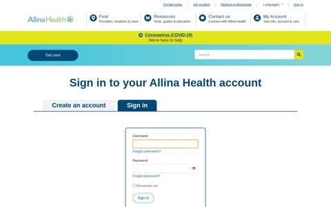 Sign In To Your Account | View Health Record | Allina Health