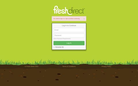 Fresh Direct Ordering Portal