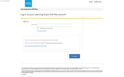 Log In to your Learning Quest 529 Plan account
