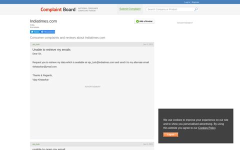 Indiatimes.com Complaints