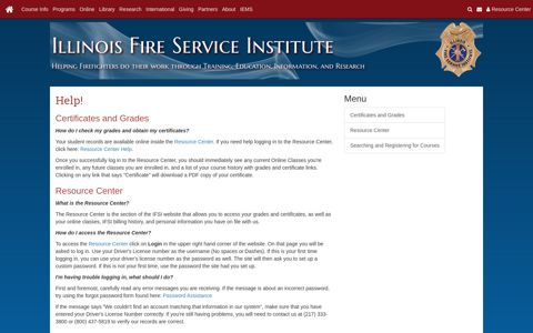 Help! - Illinois Fire Service Institute