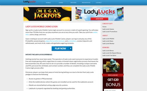 Ladylucks—Login & Grab Your £20 Bonus