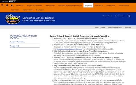 PowerSchool Parent Portal / Portal FAQ - Lancaster School ...