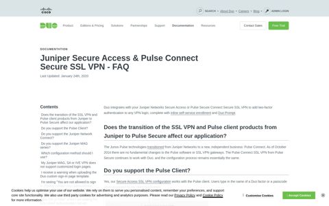 Juniper Secure Access & Pulse Connect Secure SSL VPN - FAQ