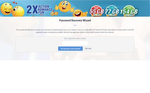 Password Recovery Wizard - Lanka Bell
