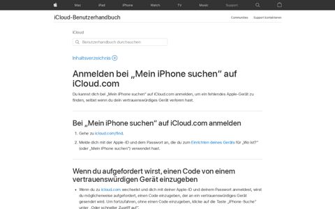 Anmelden bei „Mein iPhone suchen“ auf iCloud.com - Apple ...