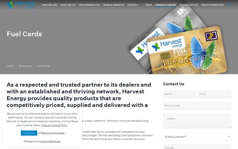 Fuel Cards - Harvest Energy