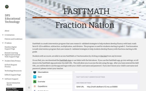DPS Educational Technology - FASTT Math | Fraction nation