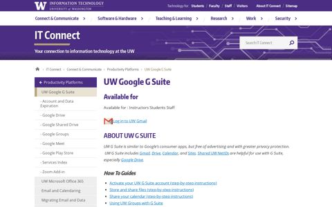 UW Google G Suite | IT Connect