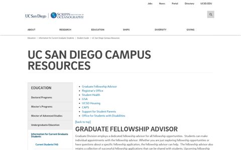 UC San Diego Campus Resources | Scripps Institution of ...