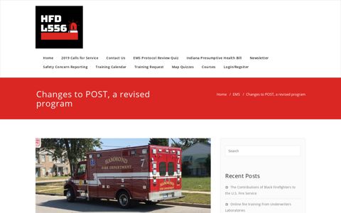 Changes to POST, a revised program – HFD L556