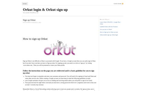 Sign up Orkut - Orkut Login