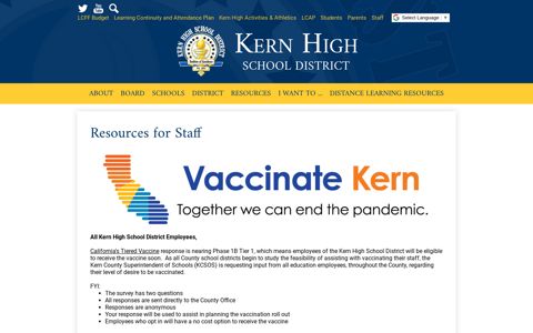 Resources for Staff - Miscellaneous - Kern High School District