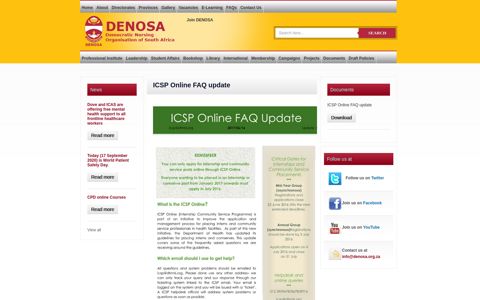 ICSP Online FAQ update - Denosa