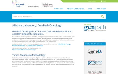 Northwell Health > Alliance Laboratories > GenPath Oncology