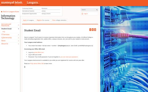 Student Email - Langara. Information Technology