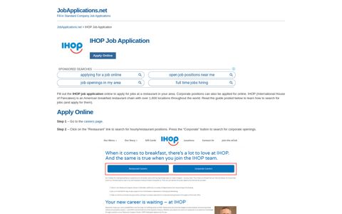 IHOP Job Application - Apply Online