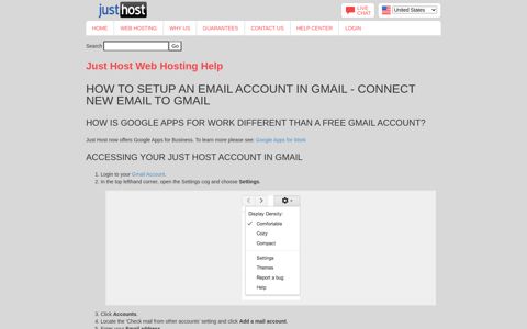 How To Setup An Email Account In Gmail - Just Host cPanel