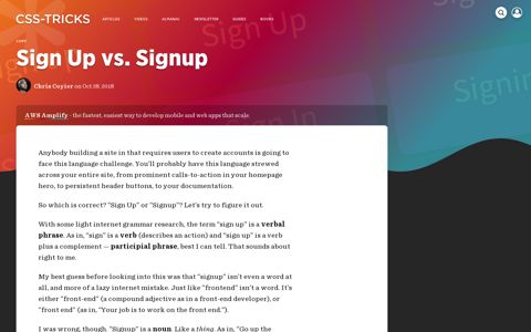 Sign Up vs. Signup | CSS-Tricks