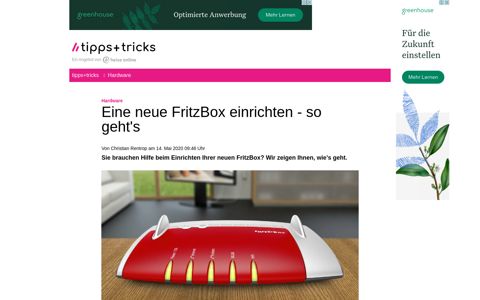 Eine neue FritzBox einrichten - so geht's - Heise