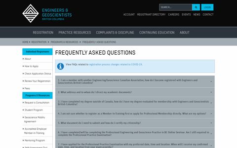 Frequently Asked Questions - Engineers and Geoscientists BC