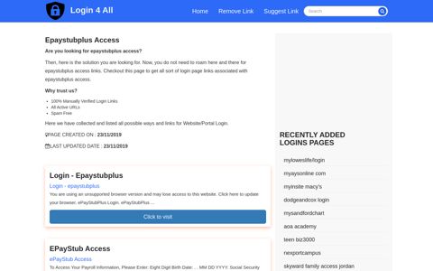 epaystubplus access - Official Login Page [100% Verified]