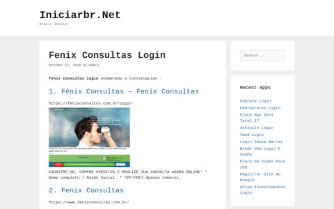 Fenix Consultas Login - Iniciarbr.Net
